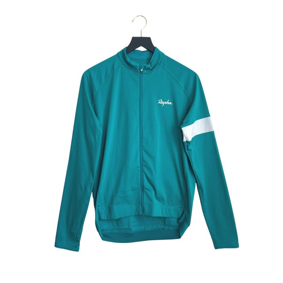 Rapha Men's Cycling Bike Core Long Sleeve Jersey XL RCC Turquoise White Racing